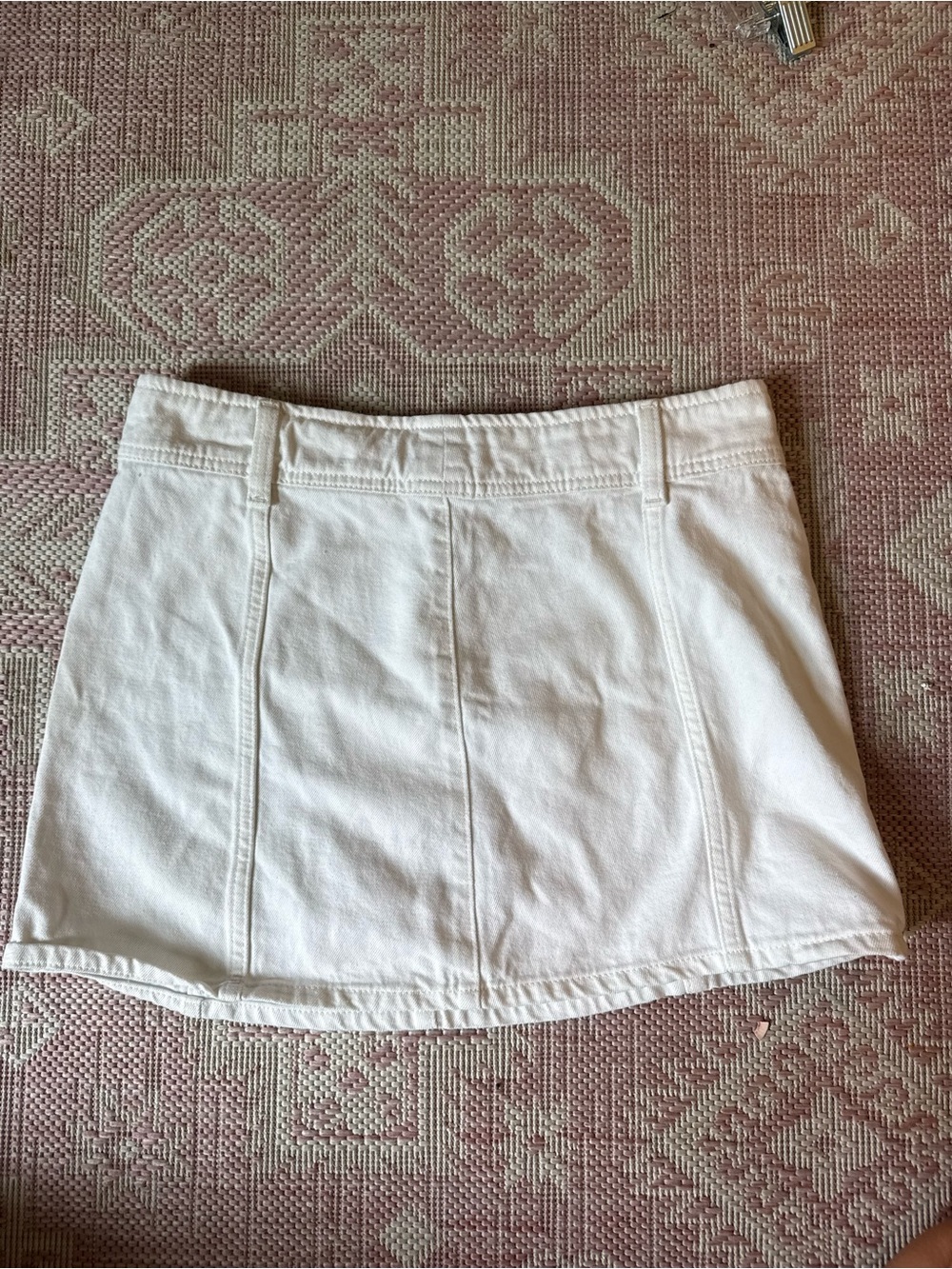 H&M White Denim Mini Skirt with Belt Loops